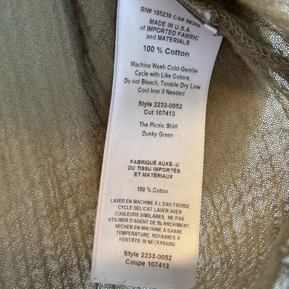 Current/Elliott Women's Olive Green Blouse 2/M - Picture 3 of 4